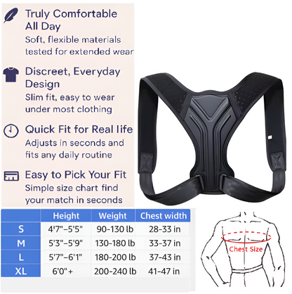 Comfortable, discreet support for daily upright comfort.